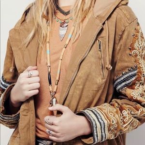 💥🆕💥FREE PEOPLE RARE Golden Quills Military Parka